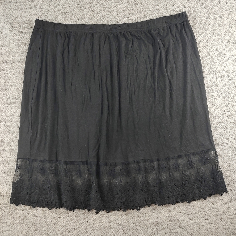 Black Lace Hem Half Slip Women's Hosiery XXXL